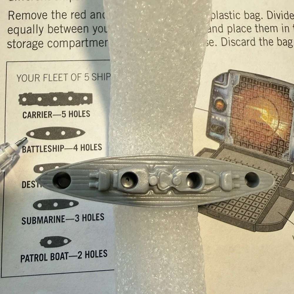 Battleship Game Replacement Parts Pieces Ships‎ Battleship 4 Hole Gray Hasbro